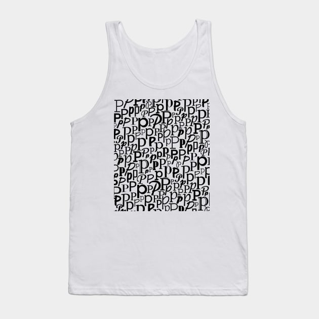 P - Typography (Black) Tank Top by gillianembers